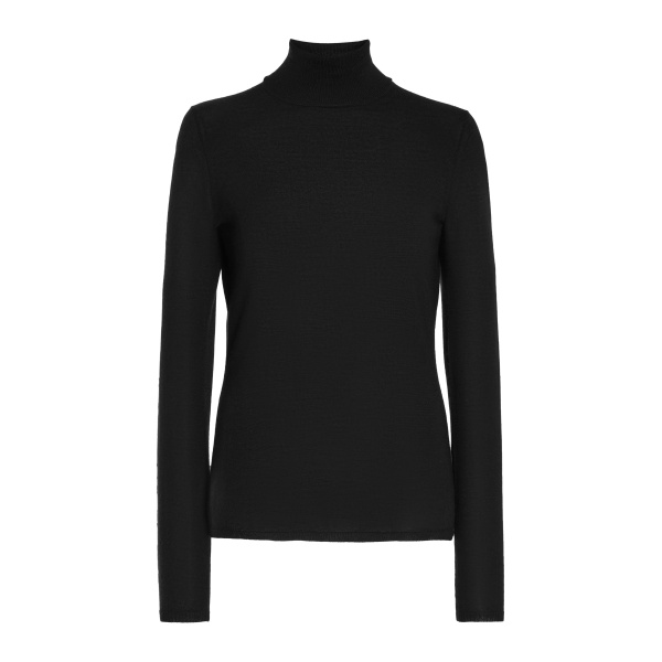 Gabriela Hearst Costa Knit Turtleneck in Black Cashmere Silk