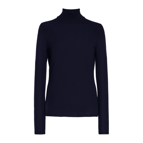 Gabriela Hearst Costa Knit Turtleneck in Dark Navy Cashmere Silk