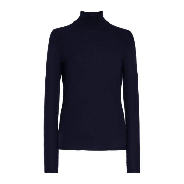 Gabriela Hearst Costa Knit Turtleneck in Dark Navy Cashmere Silk