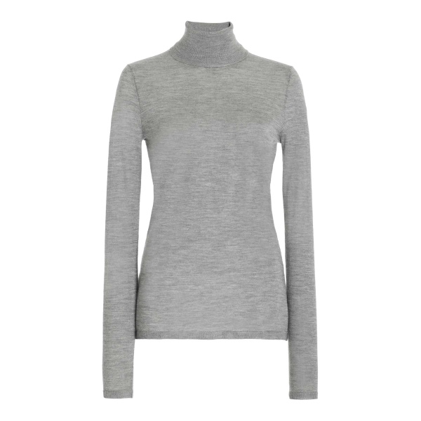Gabriela Hearst Costa Knit Turtleneck in Heather Grey Cashmere Silk