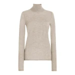 Gabriela Hearst Costa Knit Turtleneck in Oatmeal Cashmere Silk Gabriela Hearst Costa Knit Turtleneck in Oatmeal Cashmere Silk