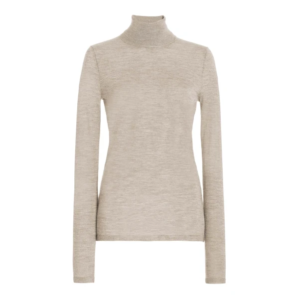 Gabriela Hearst Costa Knit Turtleneck in Oatmeal Cashmere Silk