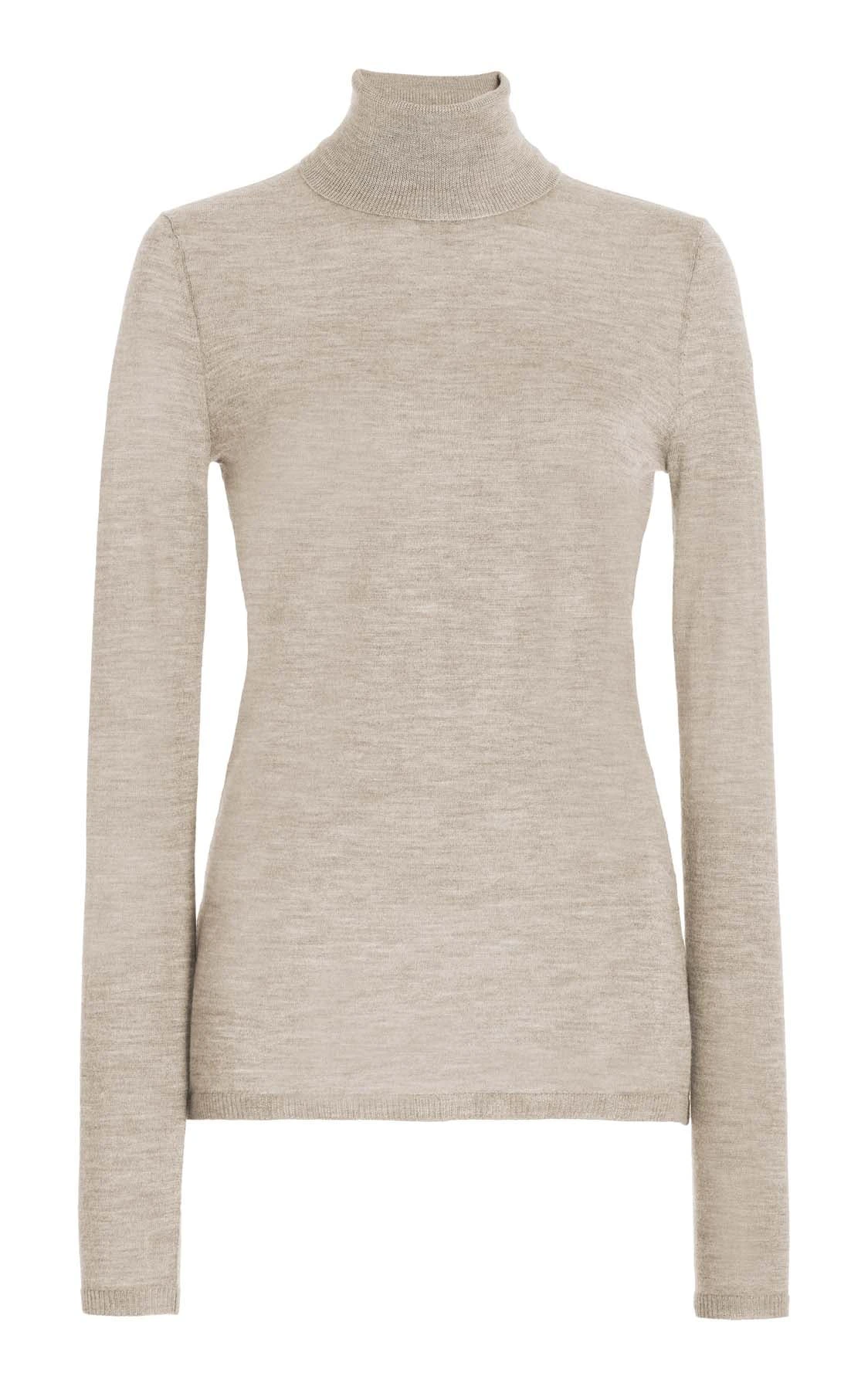 Gabriela Hearst Costa Knit Turtleneck in Oatmeal Cashmere Silk Gabriela Hearst Costa Knit Turtleneck in Oatmeal Cashmere Silk