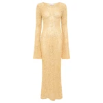 Gabriela Hearst Elinea Knit Maxi Dress in Hay Silk Cashmere Linen