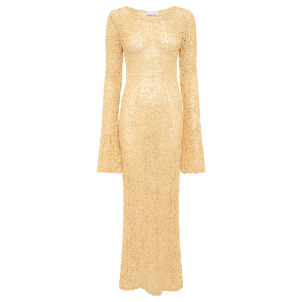 Gabriela Hearst Elinea Knit Maxi Dress in Hay Silk Cashmere Linen
