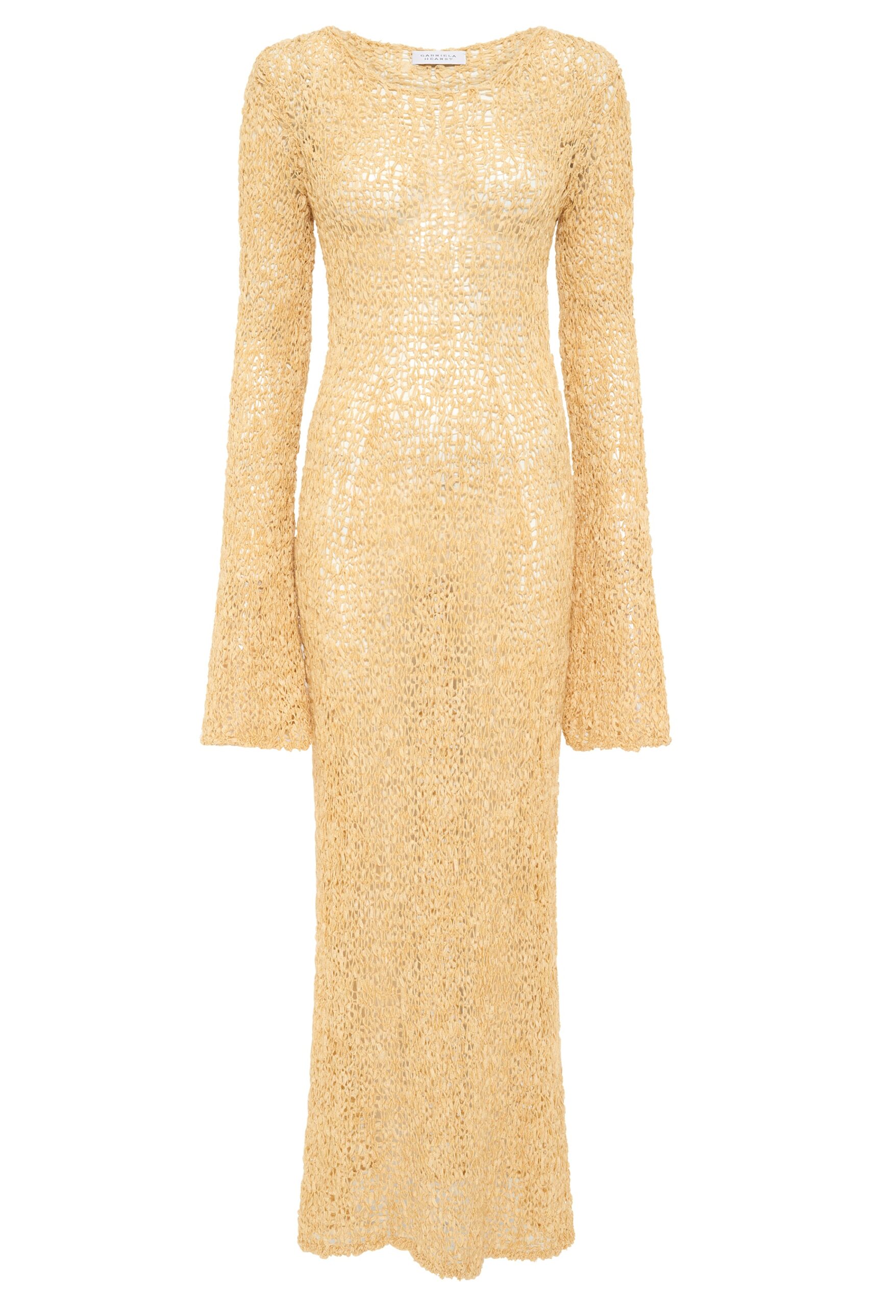 Gabriela Hearst Elinea Knit Maxi Dress in Hay Silk Cashmere Linen Gabriela Hearst Elinea Knit Maxi Dress in Hay Silk Cashmere Linen