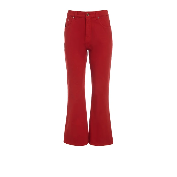 Gabriela Hearst Ezra Bootcut Cropped Jean in Antelope Orange Recycled Cotton Denim