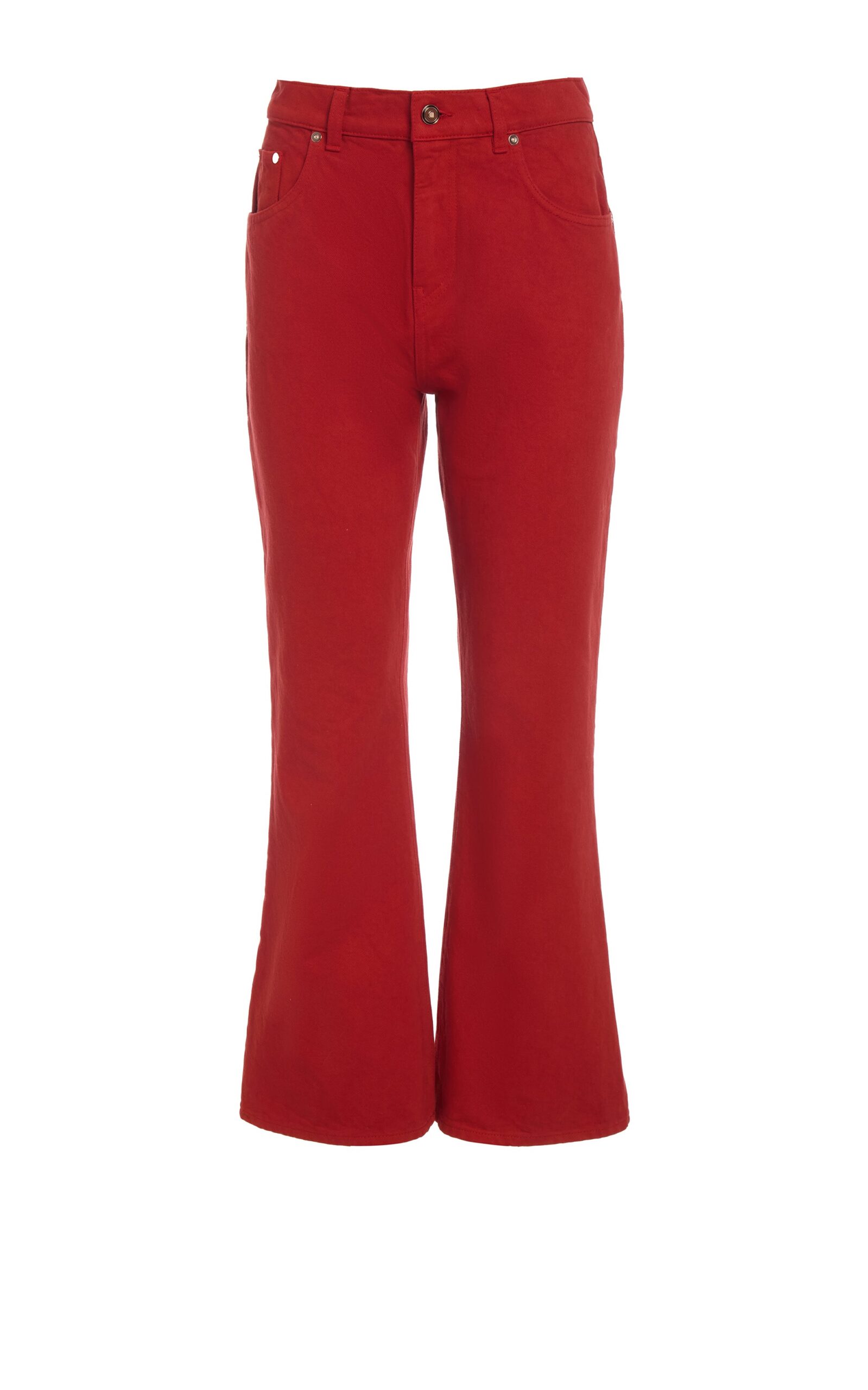 Gabriela Hearst Ezra Bootcut Cropped Jean in Antelope Orange Recycled Cotton Denim Gabriela Hearst Ezra Bootcut Cropped Jean in Antelope Orange Recycled Cotton Denim