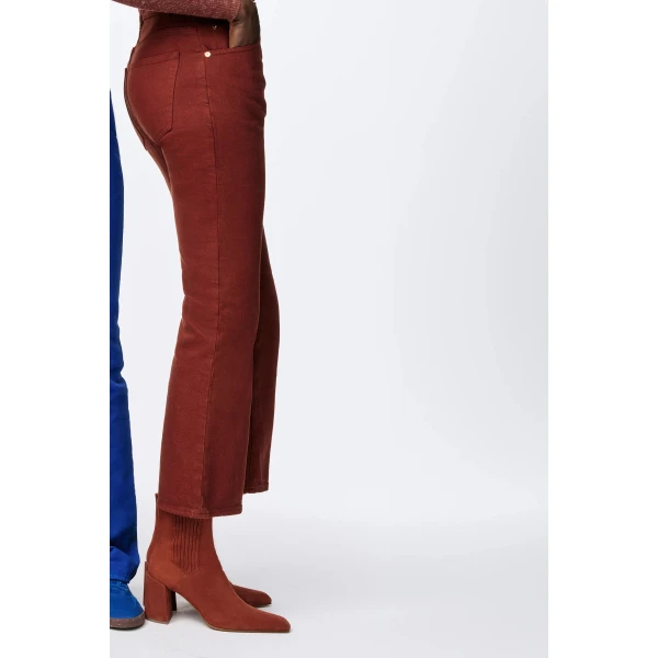 Gabriela Hearst Ezra Bootcut Cropped Jean in Burnt Sienna Recycled Cotton Denim, view 6