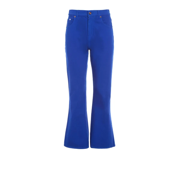 Gabriela Hearst Ezra Bootcut Cropped Jean in Cobalt Recycled Cotton Denim