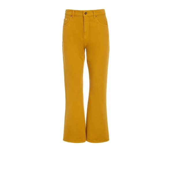 Gabriela Hearst Ezra Bootcut Cropped Jean in Golden Birch Recycled Cotton Denim