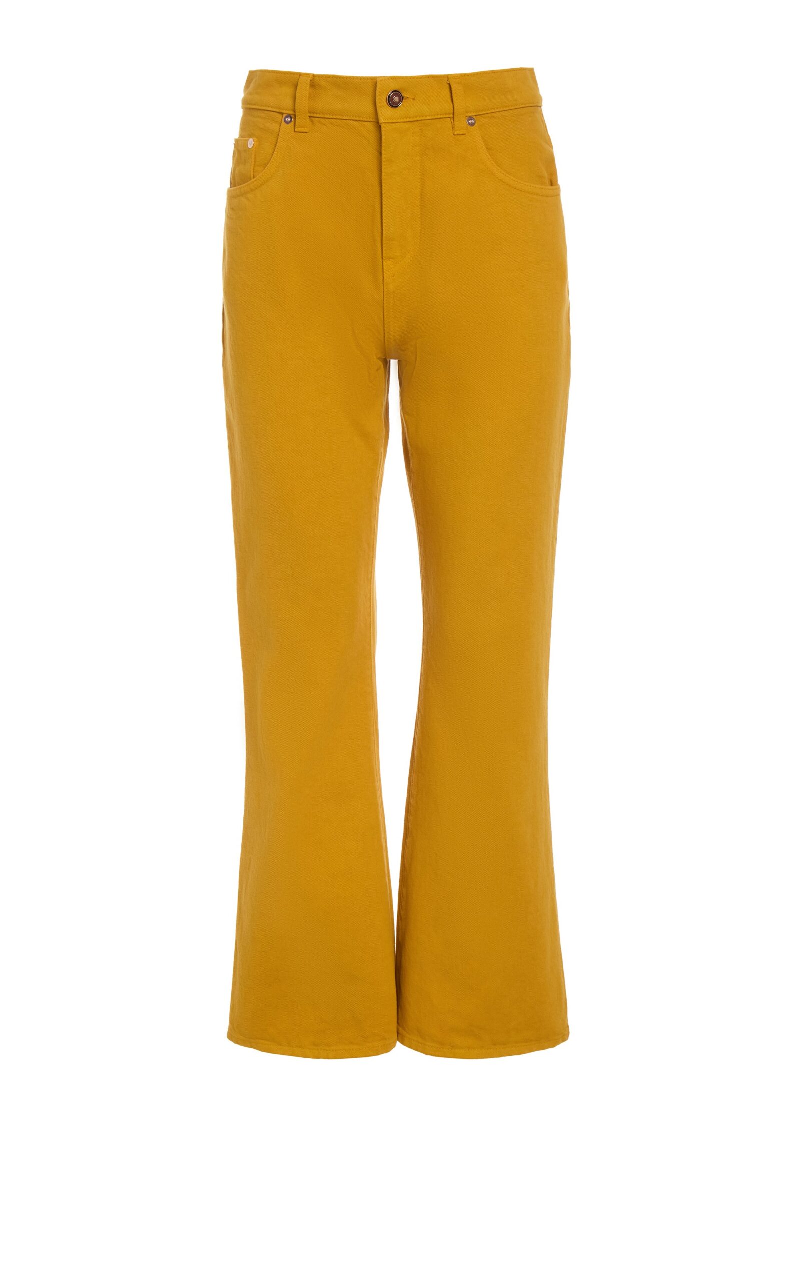 Gabriela Hearst Ezra Bootcut Cropped Jean in Golden Birch Recycled Cotton Denim Gabriela Hearst Ezra Bootcut Cropped Jean in Golden Birch Recycled Cotton Denim