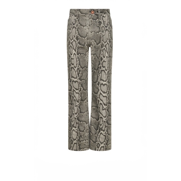 Gabriela Hearst Ezra Bootcut Cropped Jean in Greyscale Recycled Printed Cotton Denim