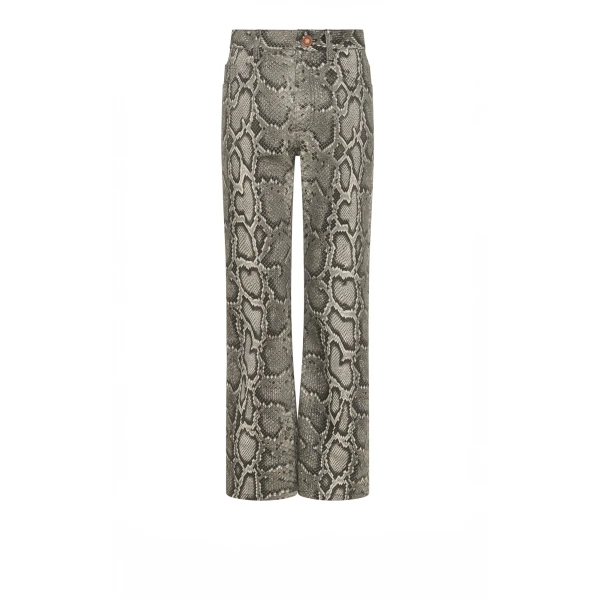 Gabriela Hearst Ezra Bootcut Cropped Jean in Greyscale Recycled Printed Cotton Denim
