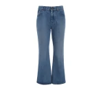 Gabriela Hearst Ezra Bootcut Cropped Jean in Uruguayan Blue Recycled Cotton Denim