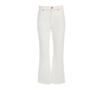 Gabriela Hearst Ezra Bootcut Cropped Jean in White Recycled Cotton Denim