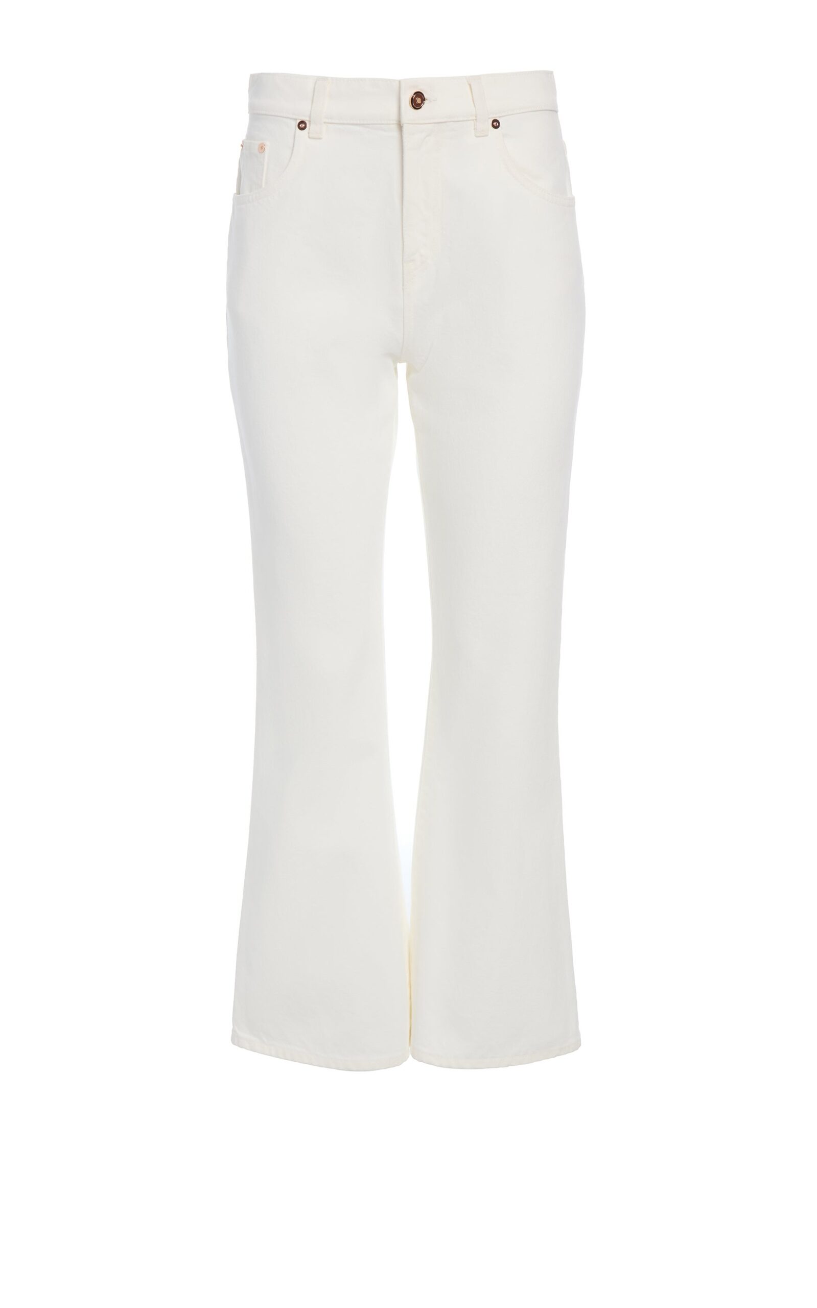 Gabriela Hearst Ezra Bootcut Cropped Jean in White Recycled Cotton Denim Gabriela Hearst Ezra Bootcut Cropped Jean in White Recycled Cotton Denim