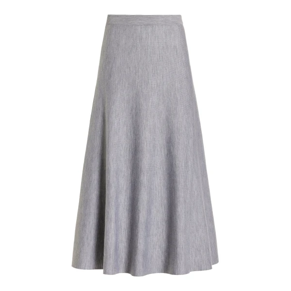 Gabriela Hearst Freddie Knit Midi Skirt in Heather Grey Merino Wool Cashmere