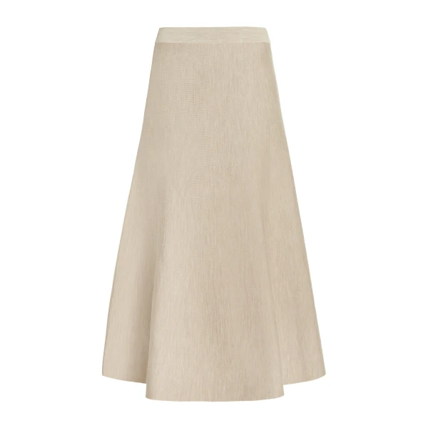 Gabriela Hearst Freddie Knit Midi Skirt in Oatmeal Merino Wool Cashmere