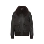 Gabriela Hearst Grant Jacket in Ebony Textured Leather and Shearling Gabriela Hearst Grant Jacket in Ebony Textured Leather and Shearling