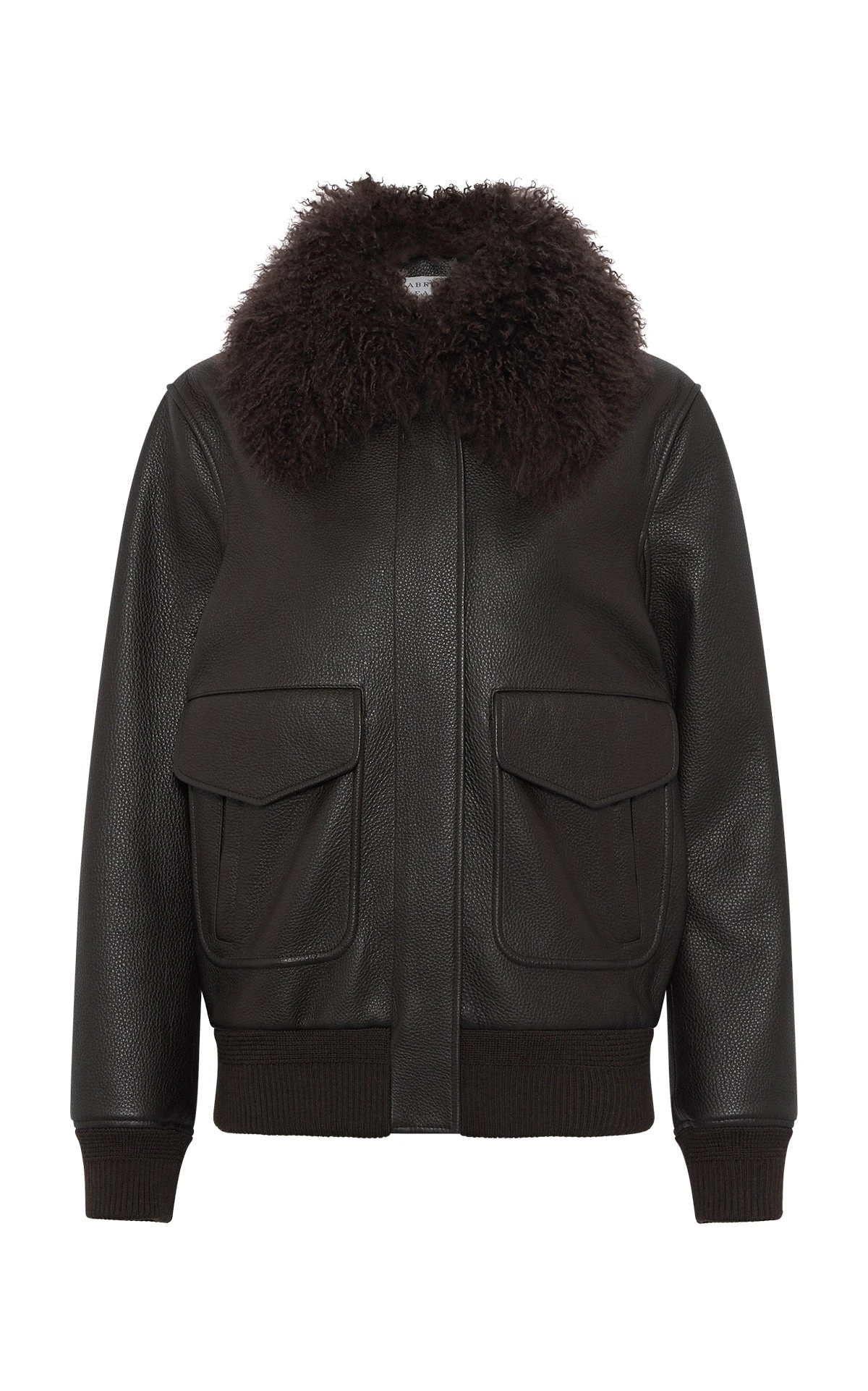 Gabriela Hearst Grant Jacket in Ebony Textured Leather and Shearling Gabriela Hearst Grant Jacket in Ebony Textured Leather and Shearling
