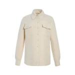 Gabriela Hearst John Austin Shirt in Ivory Double-Face Recycled Cashmere Felt Gabriela Hearst John Austin Shirt in Ivory Double-Face Recycled Cashmere Felt