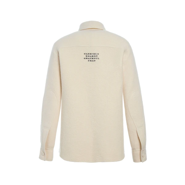 Gabriela Hearst John Austin Shirt in Ivory Double-Face Recycled Cashmere Felt, view 4