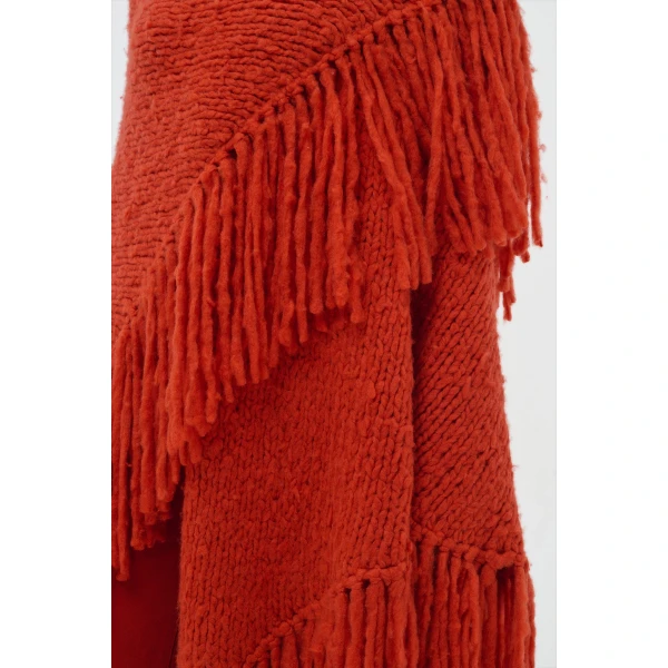 Gabriela Hearst Lauren Knit Wrap in Antelope Orange Welfat Cashmere, view 2