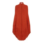 Gabriela Hearst Lauren Knit Wrap in Antelope Orange Welfat Cashmere