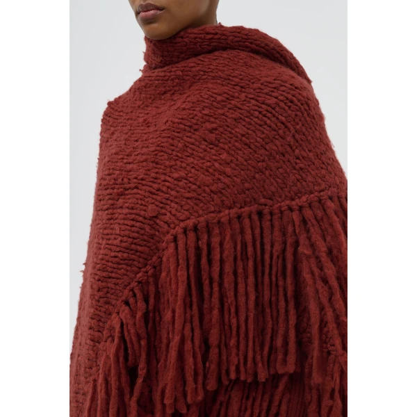 Gabriela Hearst Lauren Knit Wrap in Burnt Sienna Welfat Cashmere, view 2