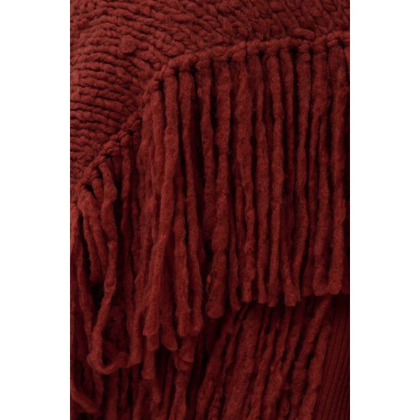 Gabriela Hearst Lauren Knit Wrap in Burnt Sienna Welfat Cashmere, view 4