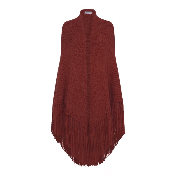 Gabriela Hearst Lauren Knit Wrap in Burnt Sienna Welfat Cashmere