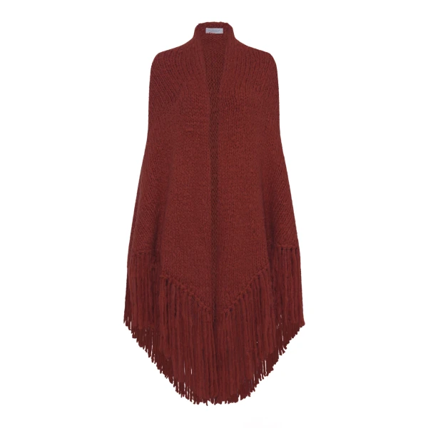 Gabriela Hearst Lauren Knit Wrap in Burnt Sienna Welfat Cashmere