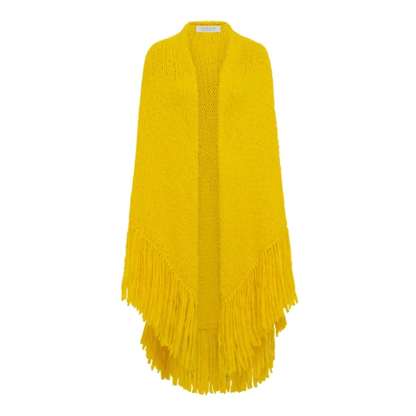 Gabriela Hearst Lauren Knit Wrap in Cadmium Yellow Welfat Cashmere