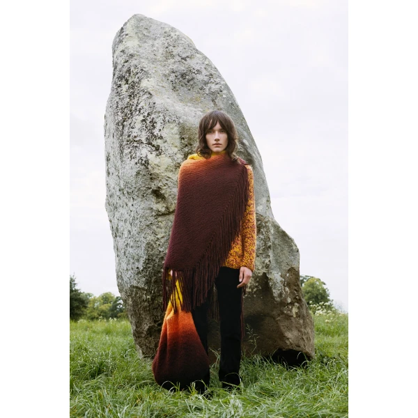 Gabriela Hearst Lauren Knit Wrap in Dip Dye Sunrise Welfat Cashmere, view 3