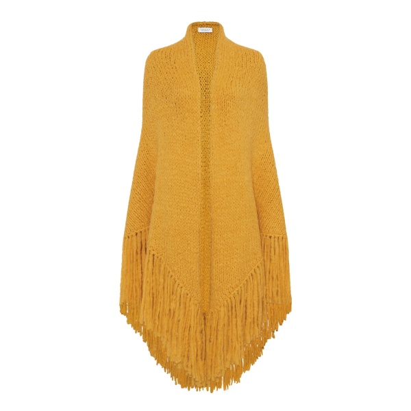 Gabriela Hearst Lauren Knit Wrap in Golden Birch Welfat Cashmere