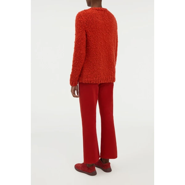 Gabriela Hearst Lawrence Knit Sweater in Antelope Orange Welfat Cashmere, view 2