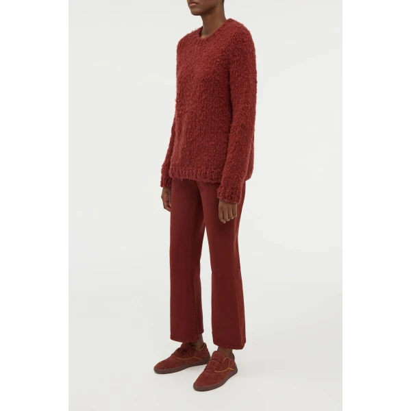 Gabriela Hearst Lawrence Knit Sweater in Burnt Sienna Welfat Cashmere, view 2