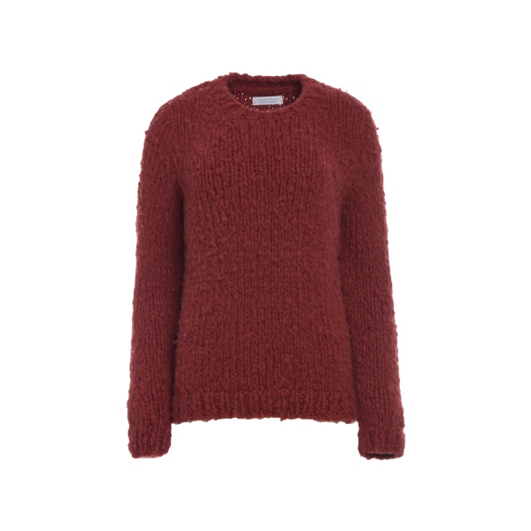 Gabriela Hearst Lawrence Knit Sweater in Burnt Sienna Welfat Cashmere