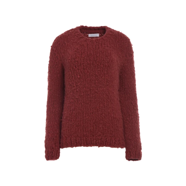 Gabriela Hearst Lawrence Knit Sweater in Burnt Sienna Welfat Cashmere