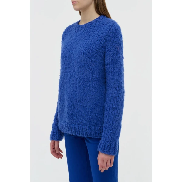 Gabriela Hearst Lawrence Knit Sweater in Cobalt Welfat Cashmere, view 2