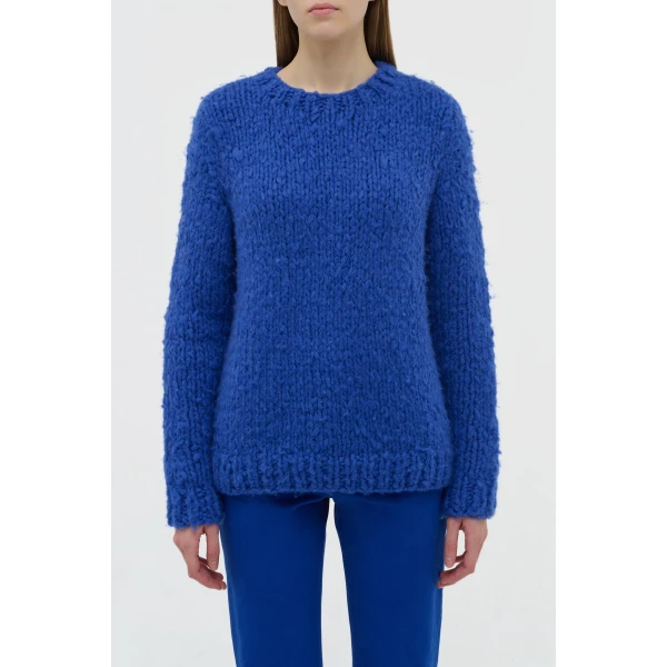 Gabriela Hearst Lawrence Knit Sweater in Cobalt Welfat Cashmere, view 5