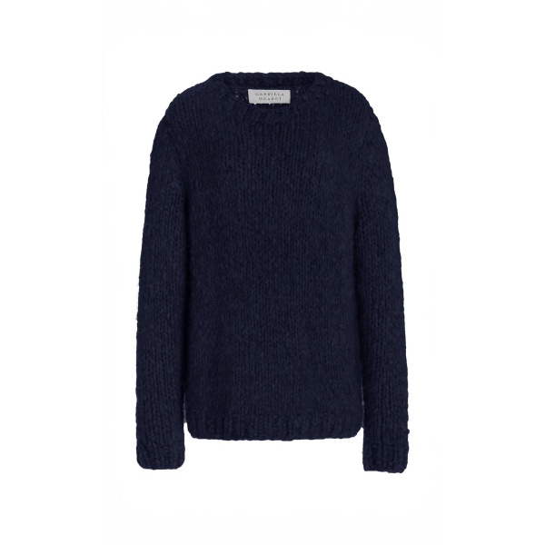 Gabriela Hearst Lawrence Knit Sweater in Dark Navy Welfat Cashmere