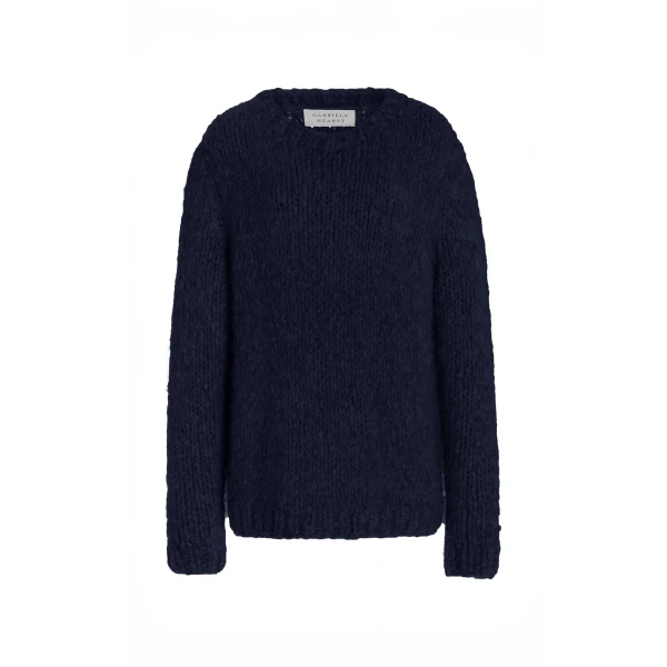 Gabriela Hearst Lawrence Knit Sweater in Dark Navy Welfat Cashmere