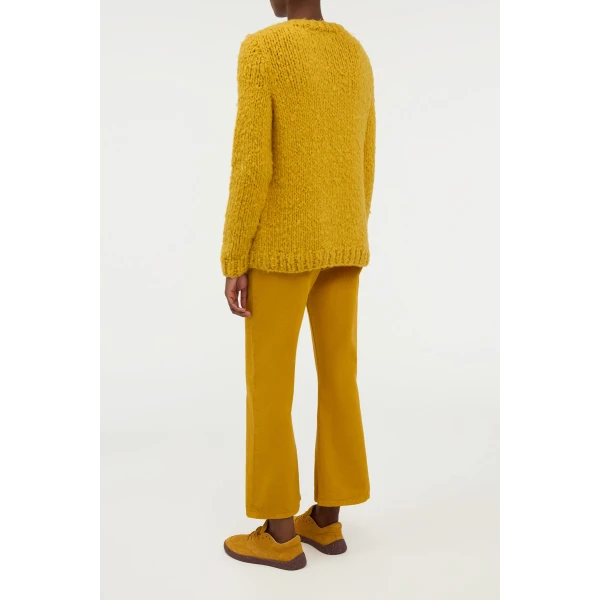 Gabriela Hearst Lawrence Knit Sweater in Golden Birch Welfat Cashmere, view 3