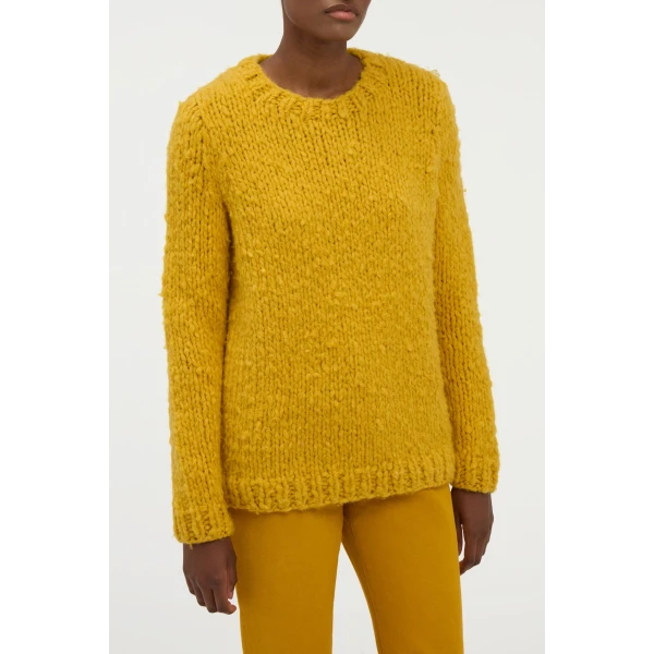 Gabriela Hearst Lawrence Knit Sweater in Golden Birch Welfat Cashmere, view 4