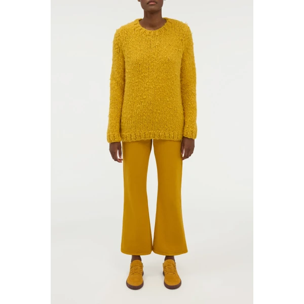 Gabriela Hearst Lawrence Knit Sweater in Golden Birch Welfat Cashmere, view 5