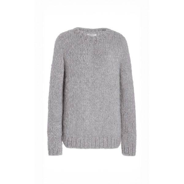 Gabriela Hearst Lawrence Knit Sweater in Heather Grey Welfat Cashmere