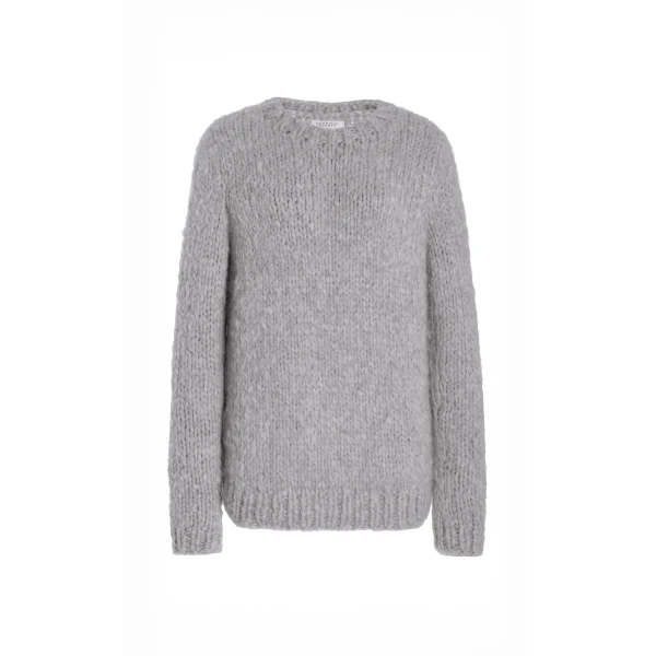 Gabriela Hearst Lawrence Knit Sweater in Heather Grey Welfat Cashmere