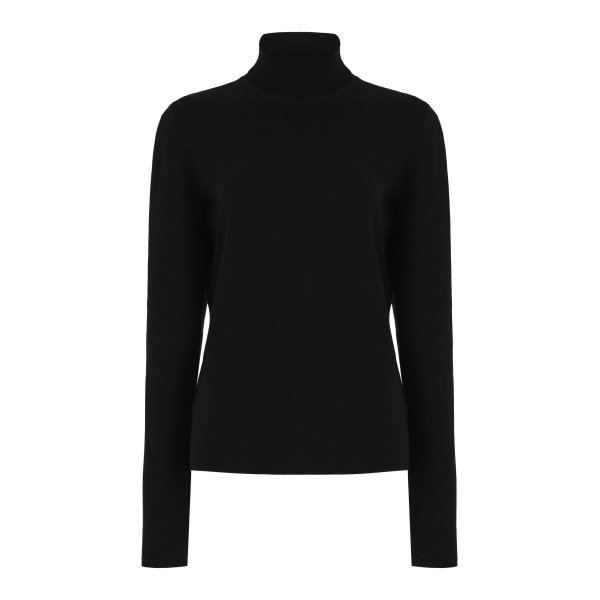 Gabriela Hearst May Knit Turtleneck in Black Merino Wool Cashmere